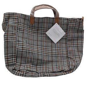 Thirty-One Large Brown Plaid Everyday Tote NWT